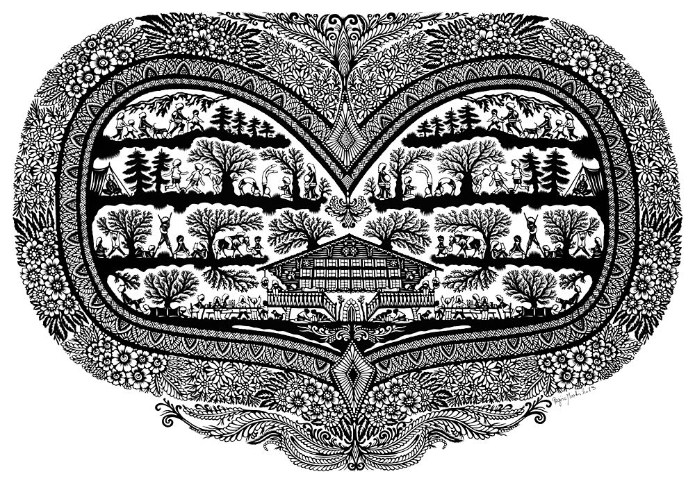 Papercutt heart for children